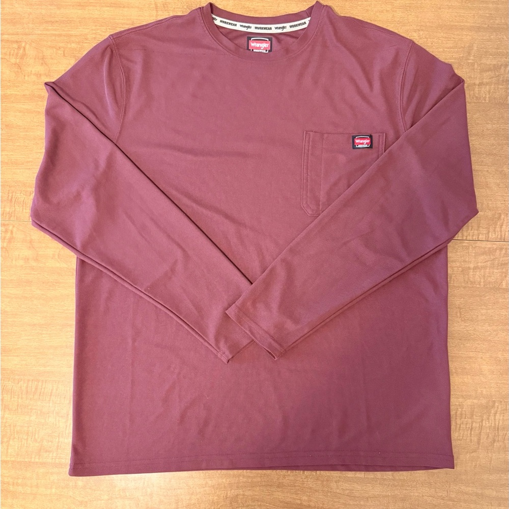 Wrangler Men's L Maroon Long Sleeve Shirt